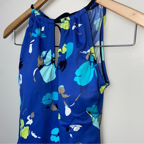 Gabar Blue Floral Swim One Piece Women’s 12 - Picture 2 of 6